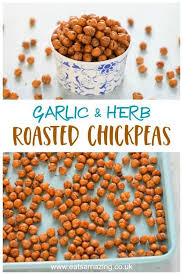 Easy Garlic Herb Roasted Chickpeas Recipe Recipe Yummy Healthy Snacks Chickpea Recipes Roasted Chickpea Recipes