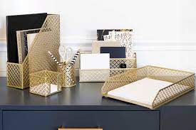 Bring order to your home office with world market's unique desk accessories handpicked from around the globe. Blu Monaco Gold 5 Piece Cute Desk Organizer Set Desk Organizers And Accessories For Women Cute Office Desk Accessories Desktop Organization Walmart Com Walmart Com