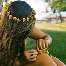 Flowers Girl Brunette Long Hair Styles Her Hair Hair
