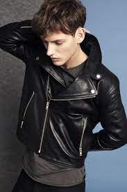 Fashion X Infinity Black Leather Biker Jacket Leather Jacket Men Tight Leather Pants