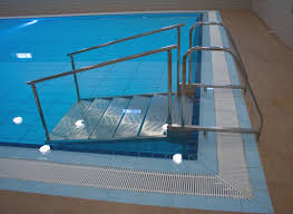 Products - Self-adjusting Pool stairs - EWAC Medical
