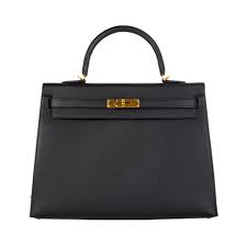 In a famous photograph taken in 1956, grace kelly is shown carrying this hermès bag. Hermes Black Veau Epsom Leather Gold Kelly Ii 35 Sellier Bag