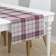 Blue Plaid Table Runner Red White And Blue Plaid Rev By Etsy In 2020 Blue Plaid Red And White Red Tartan