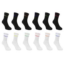 Donnay Mens Crew Socks Comfortable 12 Pack Classic Bright