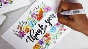 I thought some simple thank you cards would be perfect. Easy Diy Thankyou Card Greeting Card Making Ideas Watercolor Painting Techniques Youtube