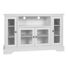 Three shelves, both inside and on the side doors give you extra storage space for your collection of dvds, books, and media items. Glass Door Traditional Highboy Tv Stand For Tvs Up To 58 Saracina Home Target