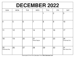 Only print the required months; Free Printable December 2021 Calendars