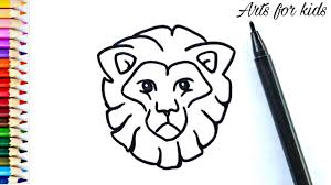 Learn how to draw this cute cartoon #lion king step by step. How To Draw A Lion Face Step By Step For Kids Youtube