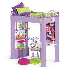 Check out this diy horizontal desk that you could make and never leave your bed again! American Girl Mckenna S Loft Bed Set Desk Bedding Bedroom 32 Pc For Mckenna Doll Ebay Muebles De Barbie Muebles Para Munecas Casa De Munecas American Girl