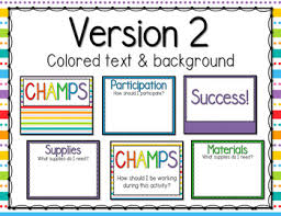 Editable Champs Classroom Management Clip Chart Bright Roygbiv Colors