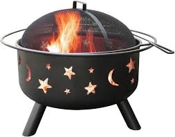 It's hard to ascribe better to something as subjective as fire pit material. Amazon Com Landmann 28345 Big Sky Stars And Moons Firepit Black Fire Pits Garden Outdoor
