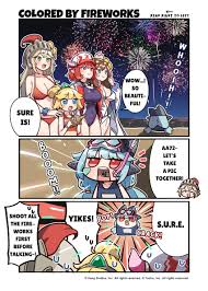 female knight, little princess, lifeguard yuze, little android aa72, and  scientist on the beach sohee (guardian tales) drawn by junsuina_fujunbutsu  | Danbooru