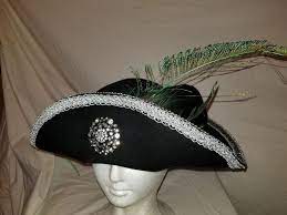 Pirate Hat Custom Made In Wool Felt With Green Feathers And Silver Trim Fashion Clothing Shoes Accessories Costumesreenactment Pirate Hats Wool Felt Hats