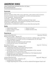 assistant band director resume sample