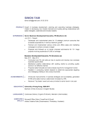 business development executive cv