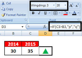 Excel fills the columns with a picture of the block arrow. Excel Interactive Up Down Arrows