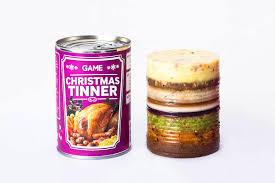 Designer chris godfrey developed the christmas tinner, a can of food featuring nine layers of christmas dishes. Full Course Thanksgiving Or Christmas Dinner In One Can A Fake