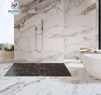 Marble Floor Tiles White Golden Line Carrara Luxury High Glossy Full Body  Glazed Polished Porcelain Sintered Stone Tile