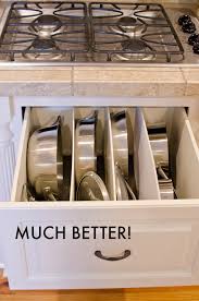 These brilliant hacks will help you organize your kitchen pots organizers and pot lid organizers are a must have for your kitchen no matter how big or small! Spring Cleaning Diy Organized Pots And Pans Cookware Drawer