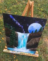 Position your canvas so that it is vertical. Waterfall Painting Step By Step Painting Tutorial For Beginners