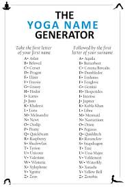 what s your yoga name generator tatler
