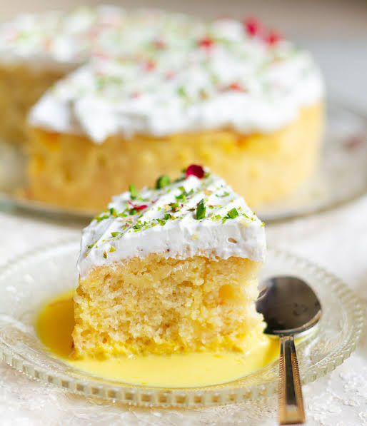 Saffron Rabdi Tres Leches Cake