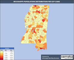 Users can easily view the boundaries of each zip code and the state as a whole. Mississippi Zip Code Map And Population List In Excel