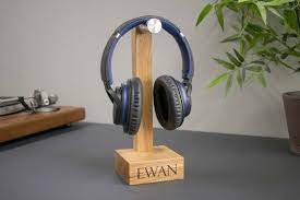 Personalised Headphone Stand Wooden Headset Holder Headphone Etsy Headphones Stand Headphone Stands Hat Shelf