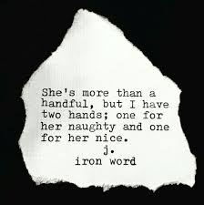 She S More Than Handful But I Have Two Hands One For Her Naughty And One For Her Nice Words Face Quotes Quotes