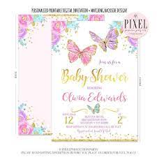 Butterfly Baby Shower Invitation Pink Gold Butterfly Baby Shower Invitation Baby Shower Garden Tea Party Instant Download Editable File Bb Butterfly Baby Shower Invitations Pink Invitations Butterfly Baby Shower