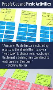 My Geometry Students Love These Proof Activities They Are The Perfect Alternative To A Workshe Geometry Proofs Teaching Geometry High School Math Lesson Plans