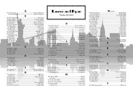 New York City Skyline Wedding Seating Chart Board Poster By