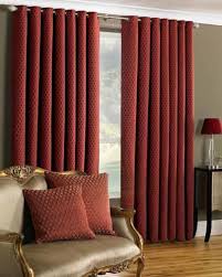 The scalloped bottom edge of the top layer is embellished with gold cording. 15 Impressive Burgundy Curtains For Living Room To Buy