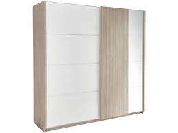 Vous rangerez tous vos vêtements dans cette armoire aménagée 1/3. Armoire 2 Portes Julia Coloris Chene Shannon Laque Blanc Vente De Armoire Conforama