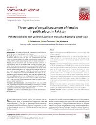 Pdf Three Types Of Sexual Harassment Of Females In Public Places In Pakistan