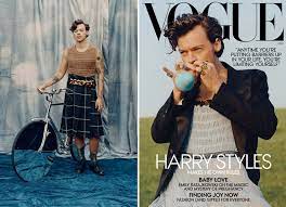 As harry said in his vogue interview: Harry Styles Rocks Gucci Dress As Vogue S First Solo Male Cover Star