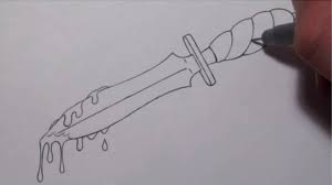 Knife switchblade blood drawing, sword seal throat, angle, weapon, round seal png. How To Draw A Knife With Blood
