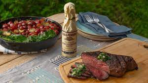 Steakhouse Dinner On The Grill Recipe Grilled Dinner Food Network Recipes Beef Recipes Easy