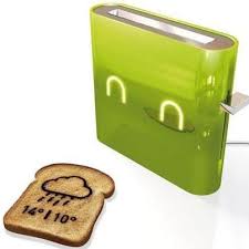Toaster That Gives You The Morning Forecast On Your Toast Whoa Cool Toasters Toaster Cool Inventions
