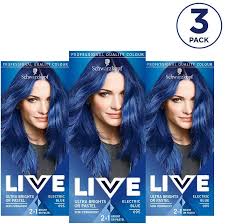 Milk proteins support the hair structure during the … Schwarzkopf Live Ultra Bright Or Pastel Blue Hair Dye Pack Of 3 Semi Permanent Colour Lasts Up To 15 Washes 095 Electric Blue Amazon Co Uk Beauty