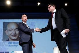 Jeff bezos announced monday that he will travel to space next month on his company blue origin's first passenger flight. Amazon Ceo S Rocket Company Blue Origin Emerges As Force In Aerospace Wsj