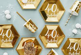 Assiette Or Anniversaire 40 Ans Lot De 6 La Boite A Dragees