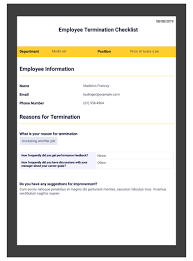 Employee Termination Checklist Pdf Templates Jotform