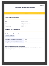Home > business letters > termination of employment sample letter. Employee Termination Checklist Pdf Templates Jotform