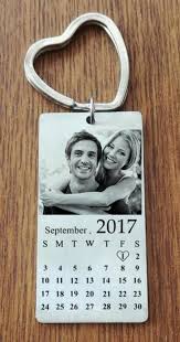 Custom Photo Calendar Keychain Best Anniversary Gift For Couple Him Her Personalised Photo Calendar Calendar Keychain Couple Gifts