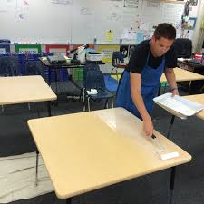 A footrest bar spans the desk's length, promoting active posture and extending comfortable use. Make Your Own Whiteboard Tables Altering The Course