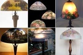 Lighting, connecticut, handel reverse painted table lamp, glass and patinated metal, meriden, connecticut. Reverse Painted Lamp Shade Ideas On Foter