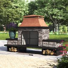 The appealing design resembles that of an indoor. Sunjoy Outdoor Fireplace Cover Wayfair Ca