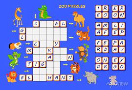There are related clues (shown below). Crossword Puzzle For Children With Animals Logic Game Find Canvas Prints For The Wall Canvas Prints Crossing Intersection Word Myloview Com