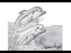How To Draw Dolphin In The Ocean Step By Step Easy Drawing - Youtube In 2021 Easy Drawings Drawings Bird Drawings